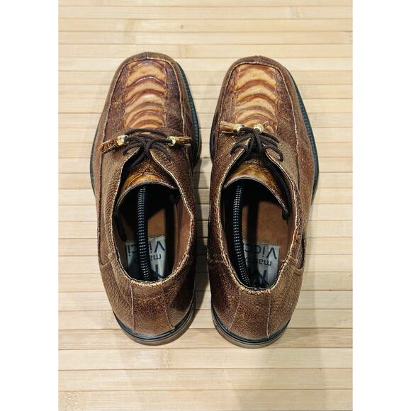 Marco Vicci Brown Crocodile Boots Freetown Lace Up Men’s 9 M Stunning - Picture 6 of 12